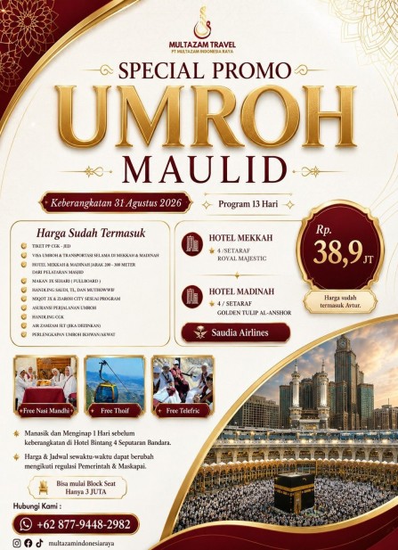 UMROH SPECIAL MAULID AGUSTUS 2026 12 HARI