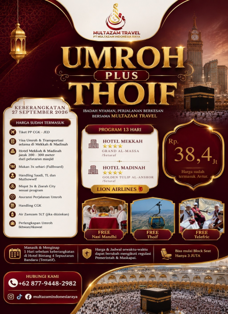 UMROH REGULER SEPTEMBER 2026 13 HARI